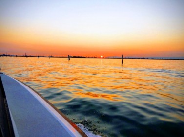 Venedig Lagunen ved Solnedgang